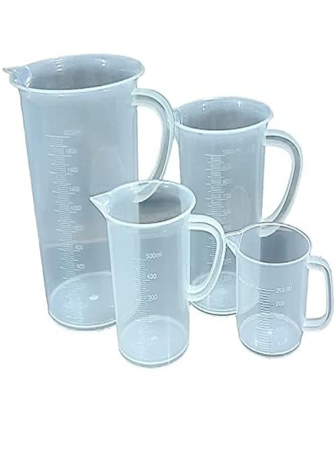 Mega Choice Plastic Transparent Measuring Jug Set 250ml 500ml 1000ml and 2000ml for Measuring Solid and Liquids 4 Pcs Combo Pack - Image 5